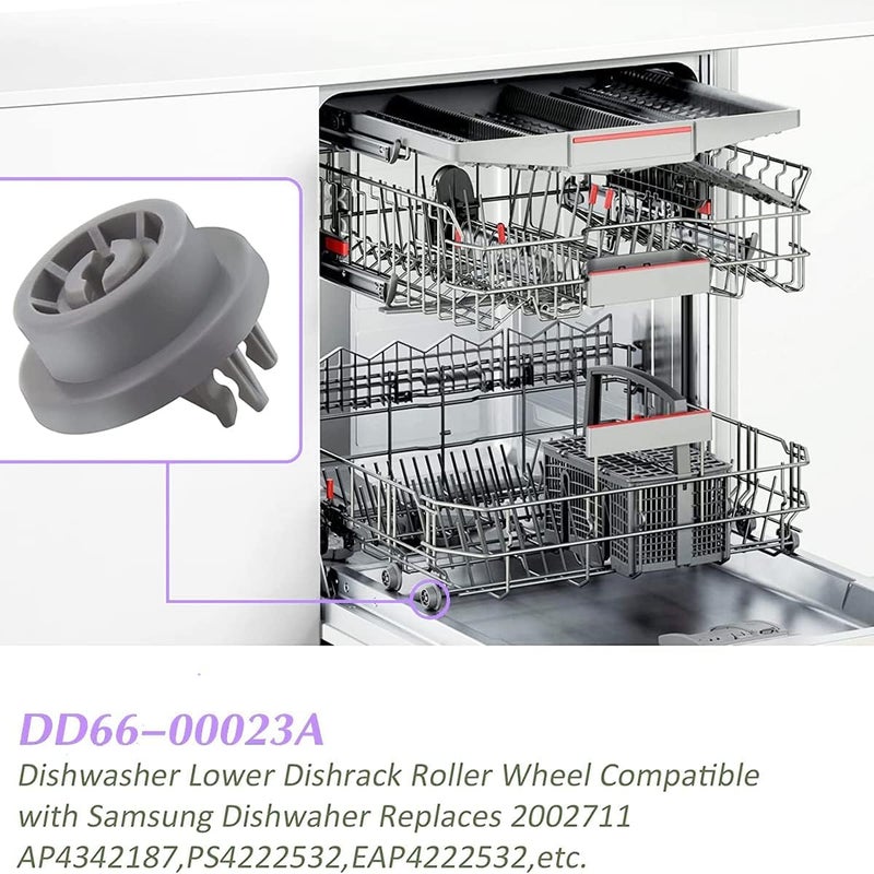 Sunniswi 8-Pack DD66-00023A For Samsung Dishwasher Parts Rollers Bottom Rack Wheels - For Samsung Dishwasher Replacement Part DD61-00222A 2002711, AP4342187, PS4222532 (8) - Image 5